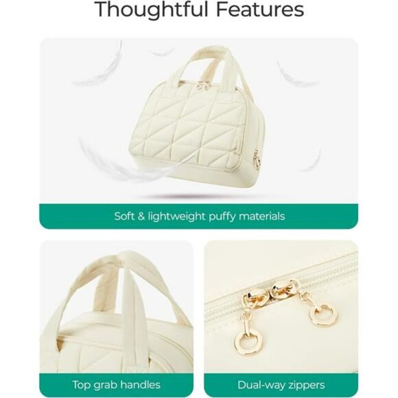 Bagsmart Toiletry Bag Travel Makeup Cosmetic Organizer Large Black Nylon Pouch - Picture 5 of 7